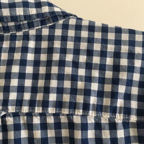 H&m blue/white Checkered Button Down - Picture 5 of 5